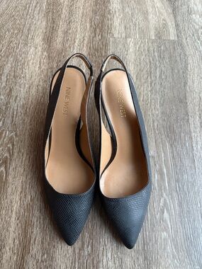 Nine West Black Kitten Heel With Slingback